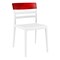 Luxury Commercial Living 33" White and Red Transparent Outdoor Patio Dining Chair